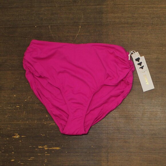 Anne Cole Womens Convertible High Waist Swim Bottom MYMB36001 Hibiscus Pink M - Picture 1 of 9